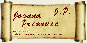 Jovana Primović vizit kartica